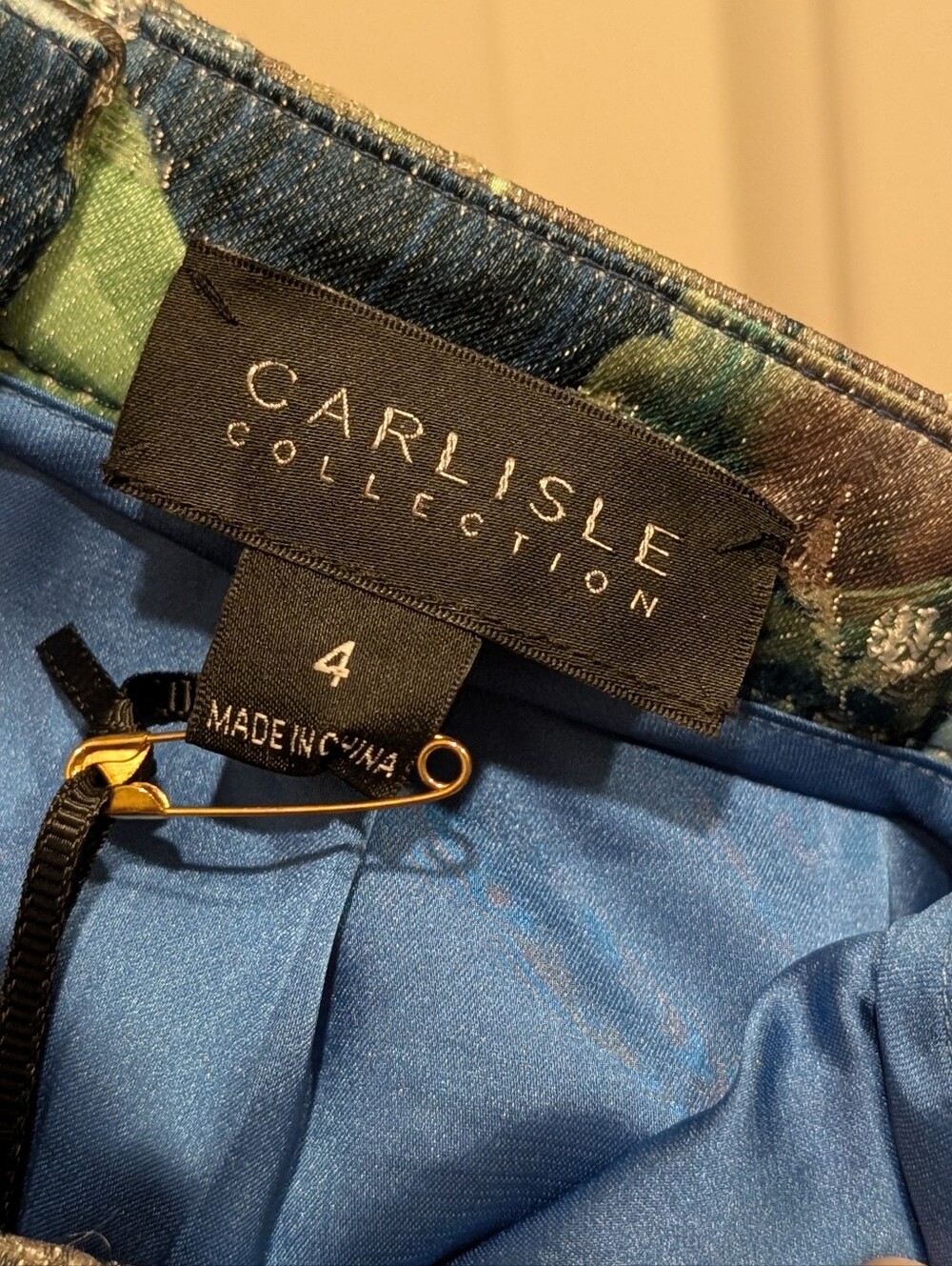 Carlisle Collection Tuleries Imperial Blue Floral Pencil Skirt Viscose Blend - 4 - Picture 7 of 9